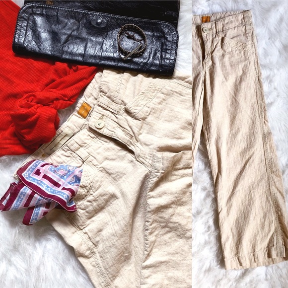 Pilcro and The Letterpress linen blend crop pants - Picture 1 of 4